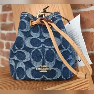 Coach Mini Denim Bucket Bag